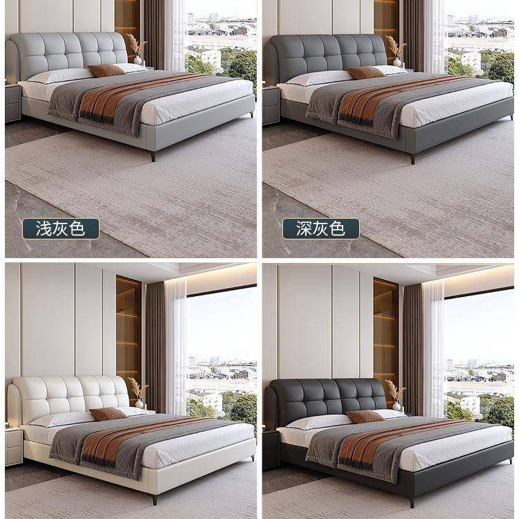 奢床现代简约双人床8主轻卧46989室大婚气软包床1.5米1.布