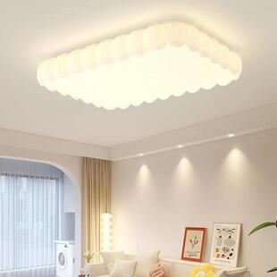 全光代谱护主卧室灯现简约羽毛灯奶油风吸广东中山灯具客眼93120