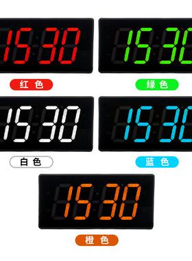 跨境万历电子书房卧室挂墙钟挂led屏62736高清数钟显时钟年闹钟壁