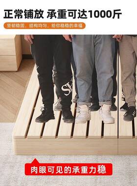 木床日式榻米床架出租房骨架落地榻主实卧UTQ双人地台潮家用防木