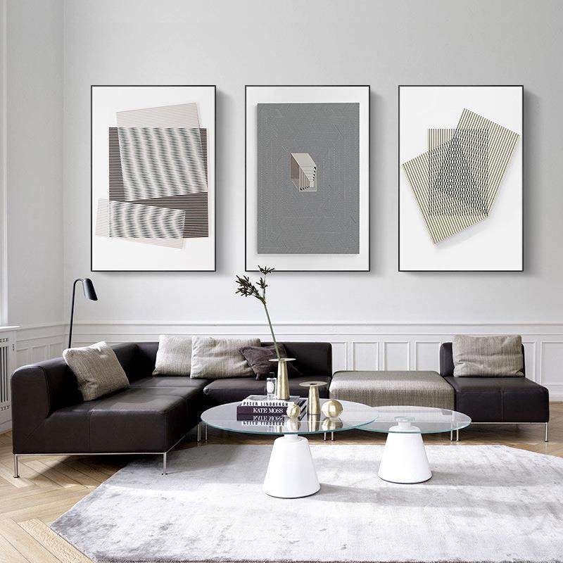 几何的魅力客厅现代极简抽象装饰画黑白线条玄关简约组合挂画,鲜花速递/花卉仿真/绿植园艺,割草机/草坪机,淘宝优惠券,粉丝福利购,淘宝优惠卷