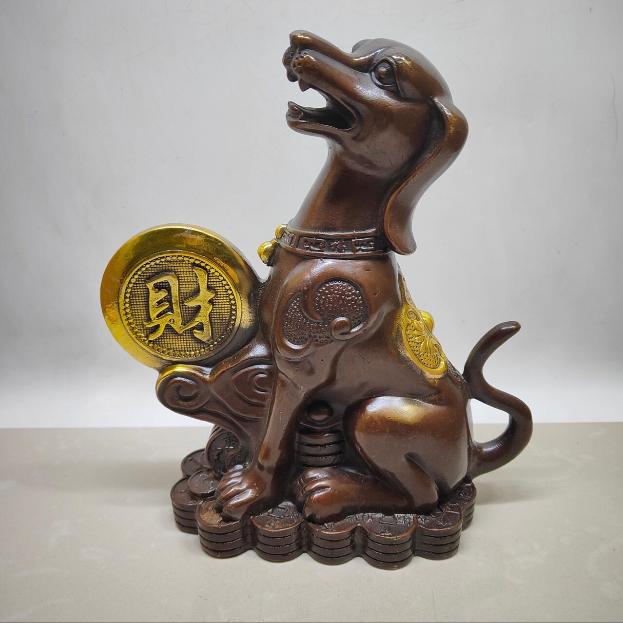 古玩批发仿古铜器生肖狗摆件居家铜器工艺品