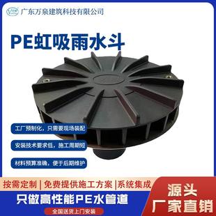 万泉PE虹吸雨水斗Ф110屋面水斗虹吸同层管材HDPE排水不锈钢管件