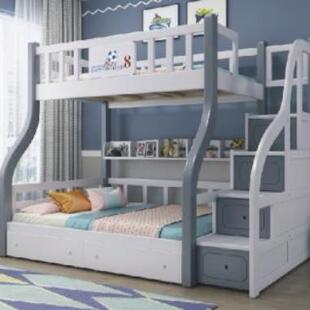 XMF609步梯全实木上下铺双层床儿童床子母床两层高低双人床橡