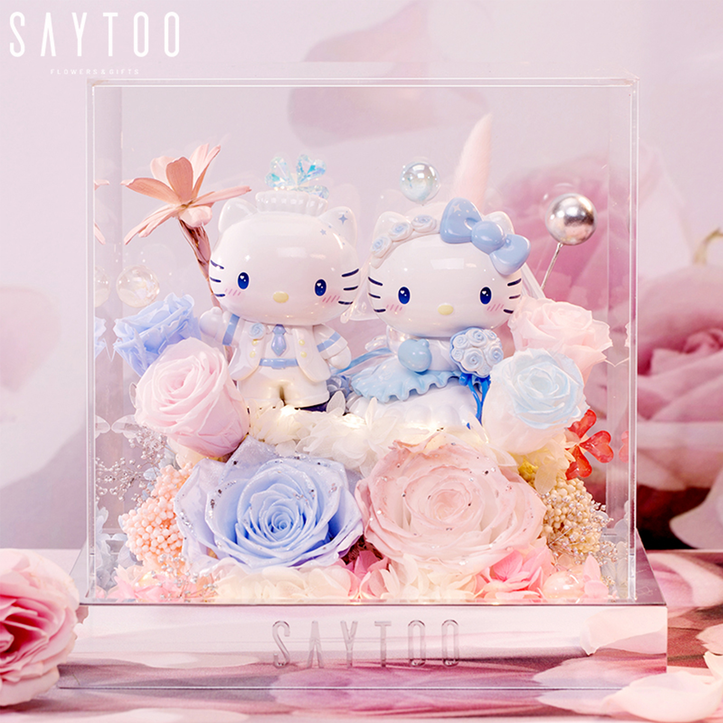 saytoo永生花束hellokitty花盒
