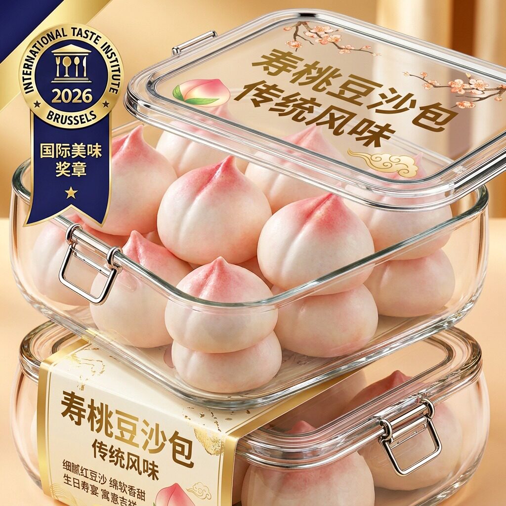 农科院寿桃馒头生日老人官方旗舰店糕点超大号祝寿豆沙馅包子速食