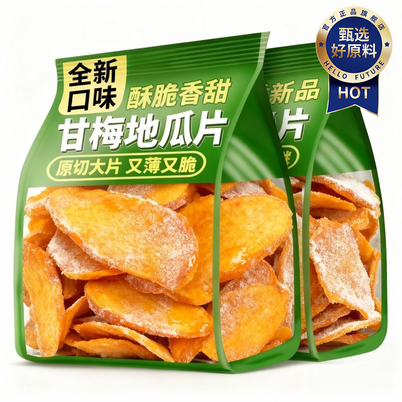 农科院甘梅地瓜片官方旗舰店话梅味香脆红薯原切薄脆儿童休闲零食