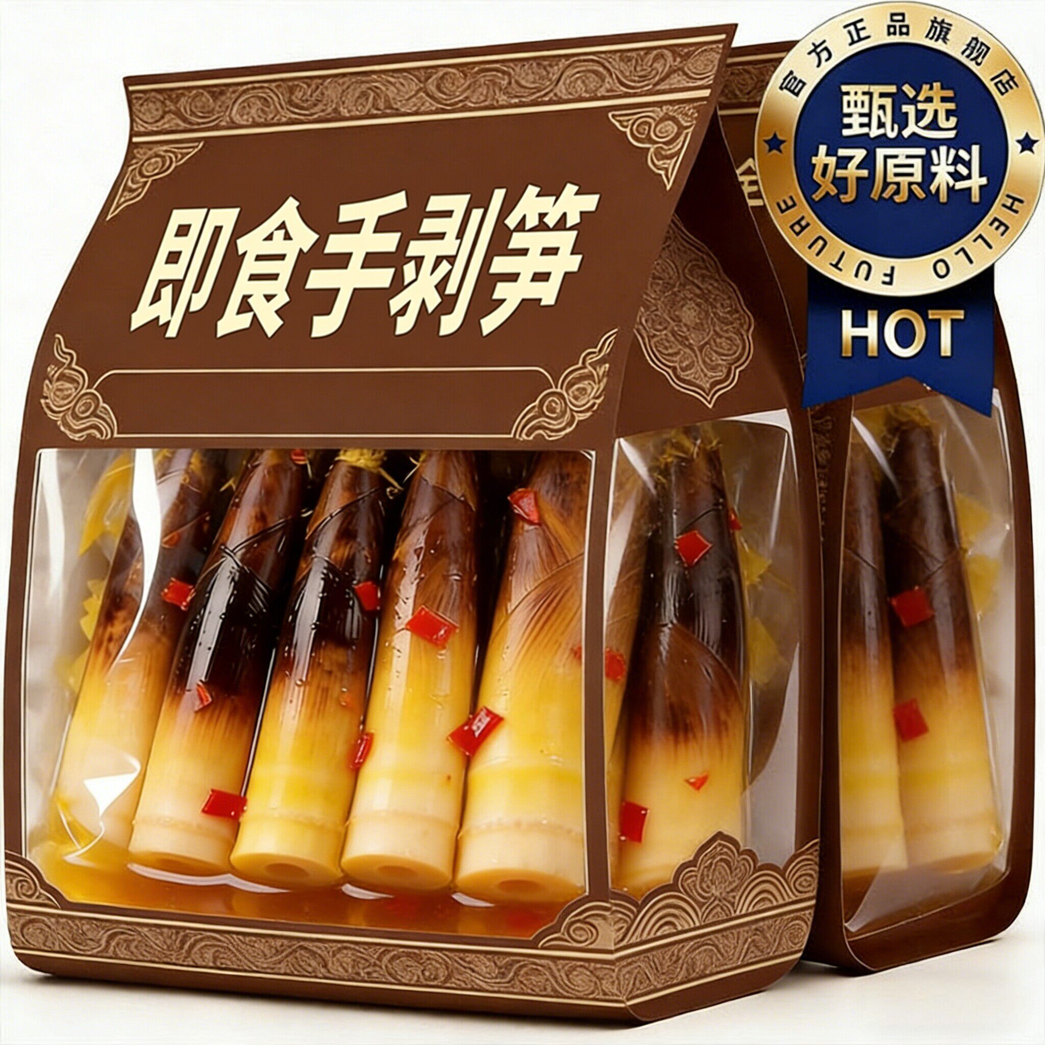 农科院新鲜手剥笋开袋即食官方旗舰店无添加泡椒味超大儿童零食