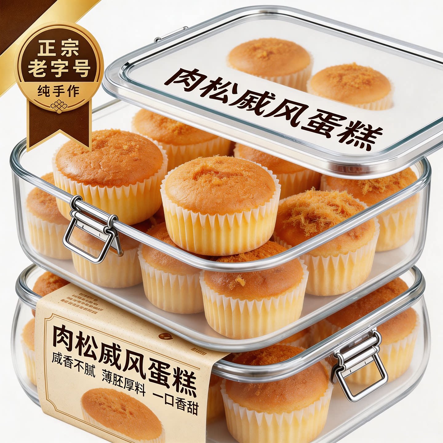 肉松戚风蛋糕旗舰店早餐面包1kg拔丝糕点休闲小零食办公室下午茶