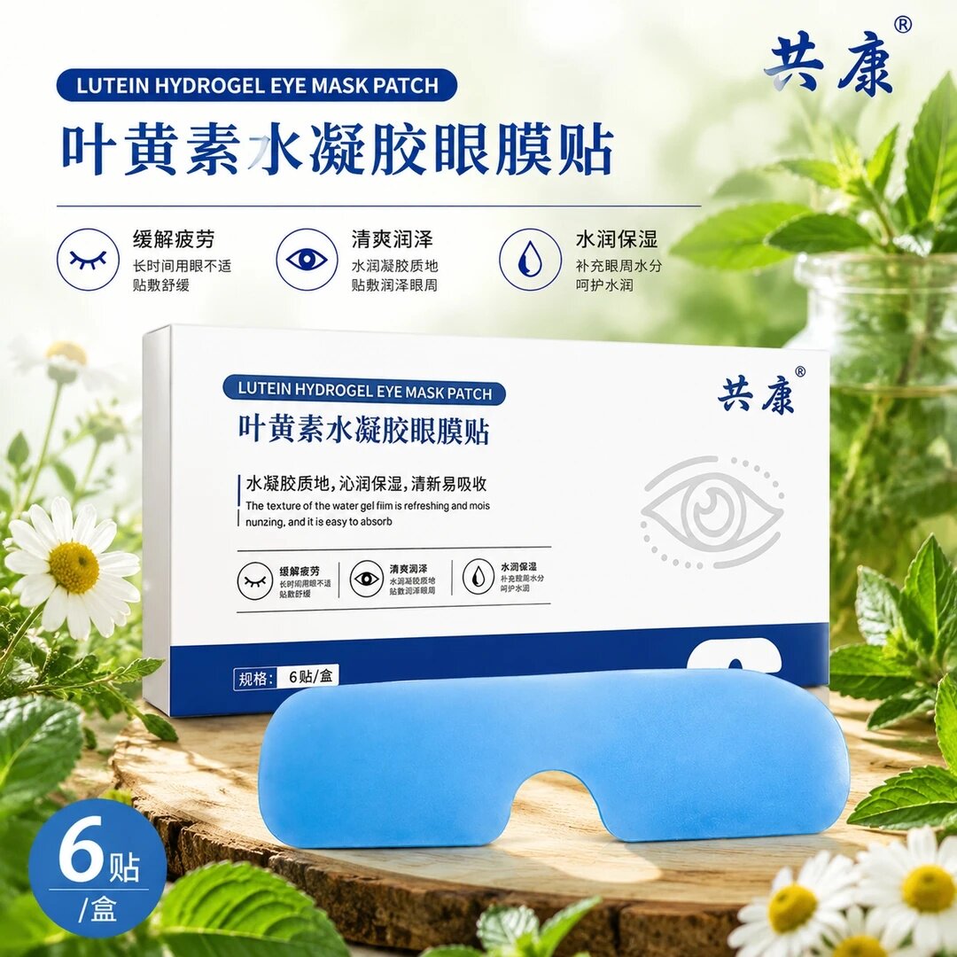 共康叶黄素水凝胶眼膜贴舒缓保湿温和护眼滋润眼周肌肤草本萃取