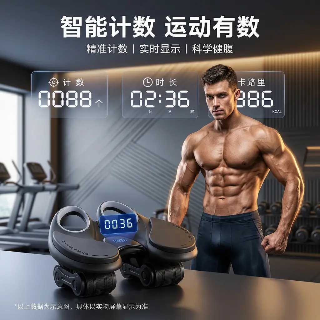 OUYI欧轶辅助回弹健腹轮居家练腹肌马甲线卷腹器家用练腹肌轮运动
