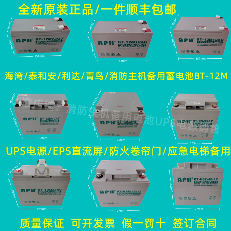 海湾GST松江利达天成泰和安消防主机EPS应急报警备用蓄电池12V24A