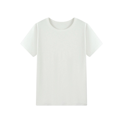 圆领白色短袖T恤上衣女装