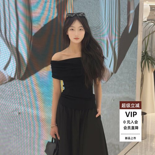春夏新款褶皱针织上衣女