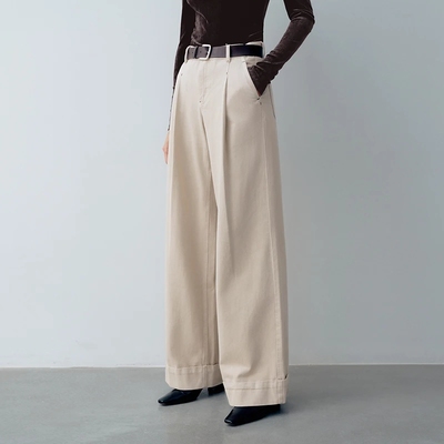 春季新款高腰直通阔腿裤牛仔裤女