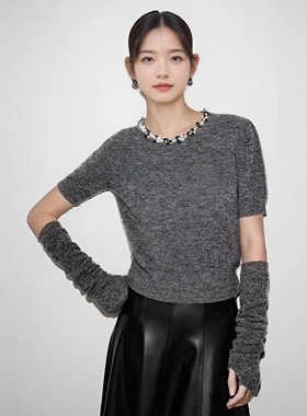 arioseo品艾诺丝官方旗舰店2025冬新钉珠针织衫外套毛衣AR804154