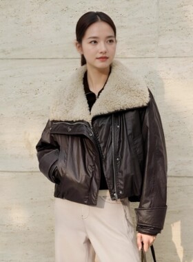 arioseo品艾诺丝官方旗舰店2025冬季新羊毛领羽绒服外套AR004163