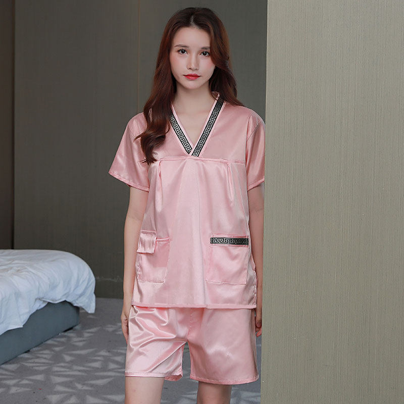 新款汗蒸服女款贡缎洋气高档情侣装桑拿服浴服男款大码加肥按摩服