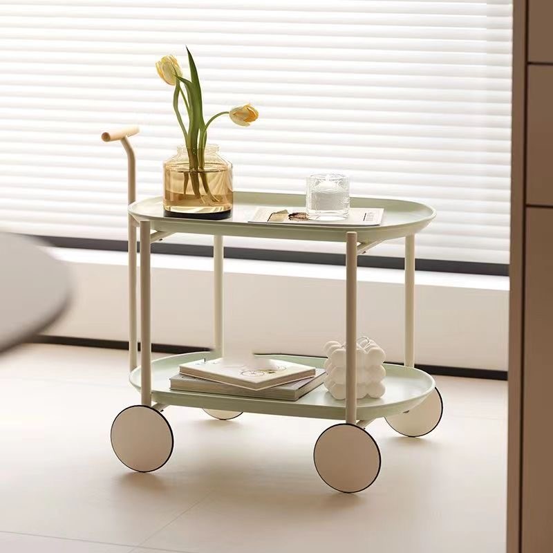 法式轻奢高级感可移动玻璃小推车边几客厅沙发小茶几卧室床头边桌