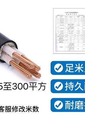 YJV电缆线2 3 4 5芯1r0 16 25铜35平方+1三相VV架空埋地充电桩电