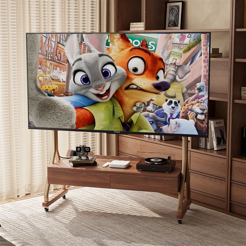 实木可移动电视柜客厅2025新款落地小户型家用带轮储物电视机支架