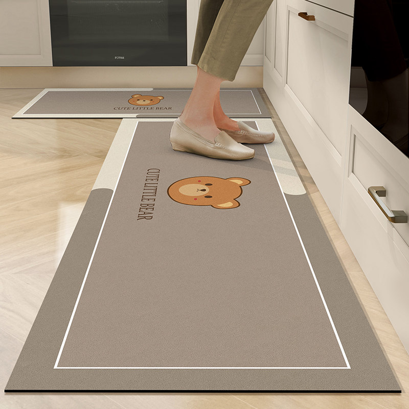 厨房硅藻泥软地垫门口吸水吸油防滑卫生间脚垫浴室可裁剪长条地毯