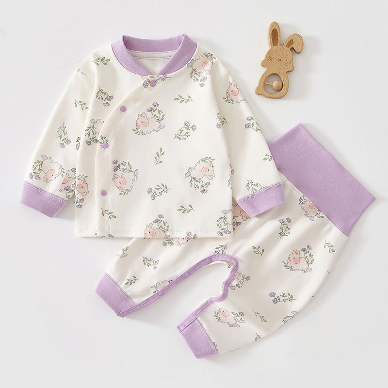 婴儿衣服春秋新生儿分体套装纯棉秋衣秋裤a类6个月女宝宝秋装贴身