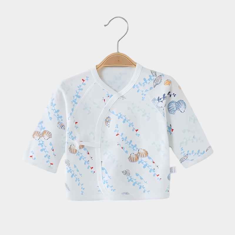 【撤柜专区】品牌专柜新生儿半背衣0-3个月春秋A类无骨纯棉上衣