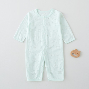 烧花长袖 品牌专柜婴儿春夏薄款 连体衣外穿A类空调服 撤柜专区