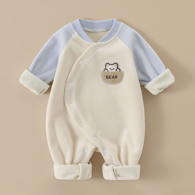 【撤柜专区】品牌专柜婴儿连体衣秋冬加绒爬服一体绒无骨哈衣保暖