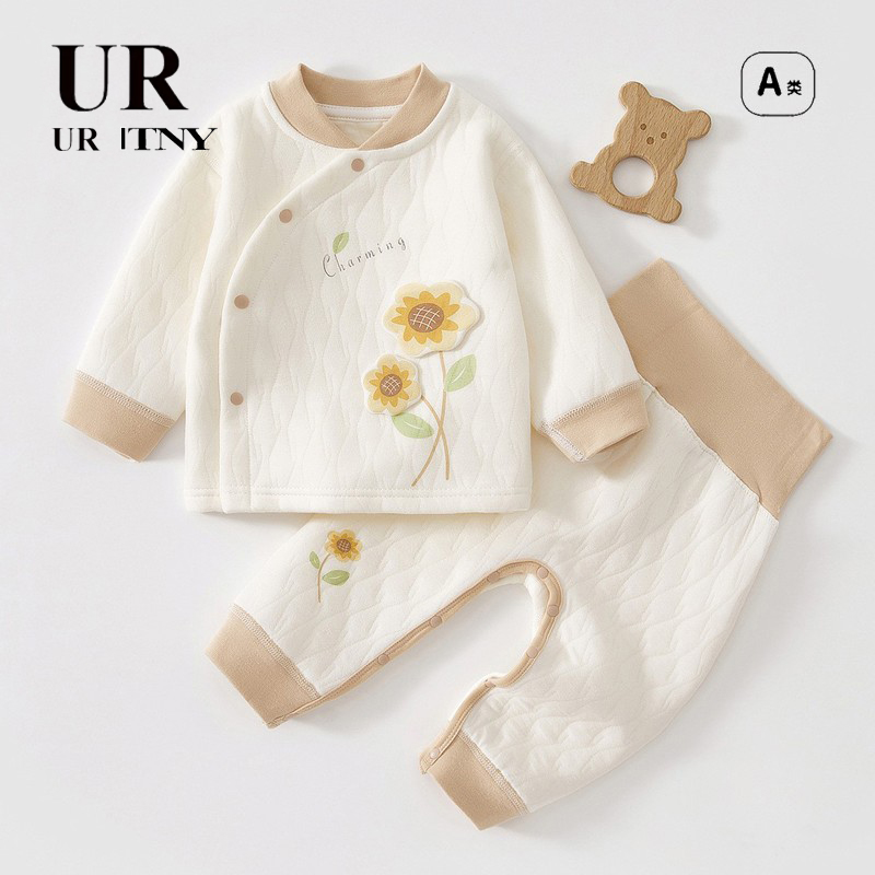 【撤柜专区】品牌专柜宝宝保暖内衣套装秋冬高腰护肚秋衣秋裤夹棉