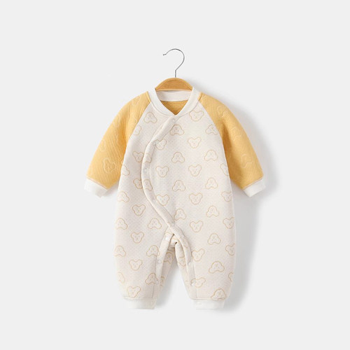 【撤柜专区】品牌专柜婴儿秋季衣服三层保暖哈衣棉无骨长袖家居服