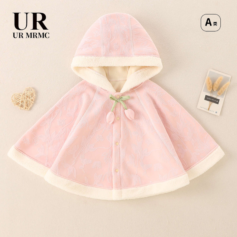 【撤柜专区】品牌专柜婴儿披风加绒冬季外出抱被防风披肩中国风