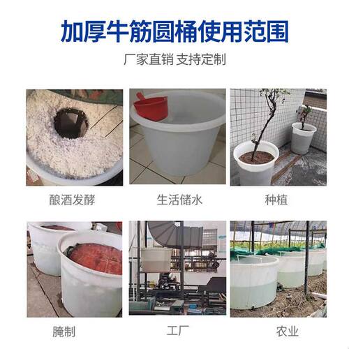 食品级加厚牛筋桶圆桶大号塑料桶储水桶发酵酿酒桶化工料桶带桶盖