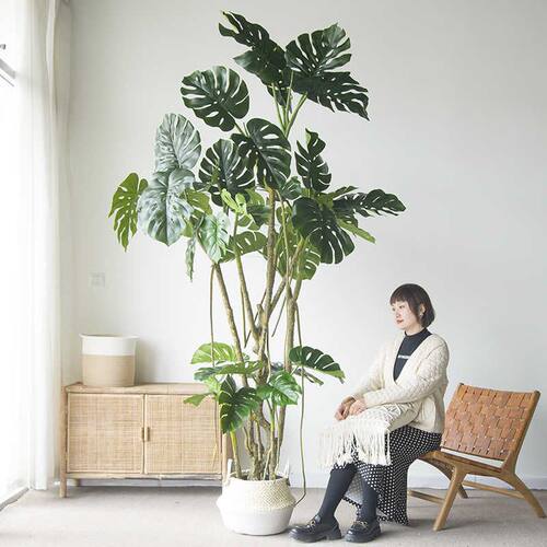 大型仿真绿植龟背竹客厅仿生室内植物盆栽摆件落地装饰假龟背树