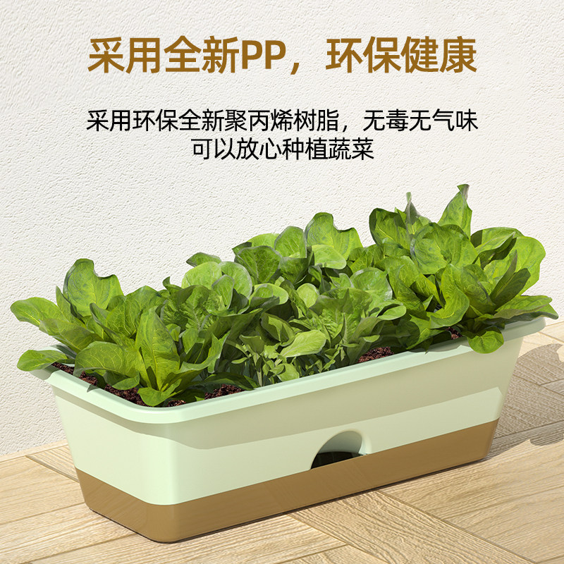 家庭阳台种菜花盆草莓盆栽蔬菜种植盆树脂长方形花盆特大号长条盆