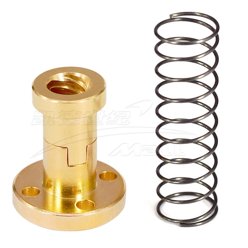 3D打印机配件T8丝杆螺母铜消间隙消回差螺母梯型.不锈钢丝杆