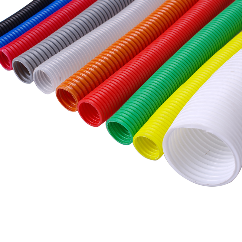 橙色波纹管 红黄绿蓝白软管阻燃塑料PA PE/PP灰色 穿线塑料可开口