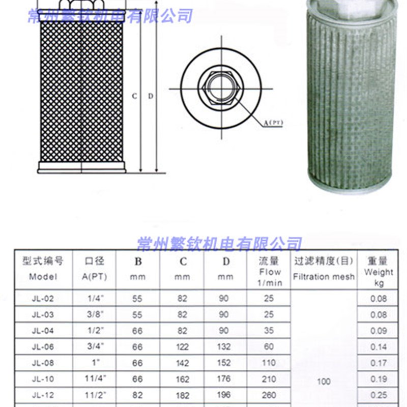 过滤网/滤油器/吸油滤油器/滤清器/液压滤芯 JL-04/MF-04 06/12