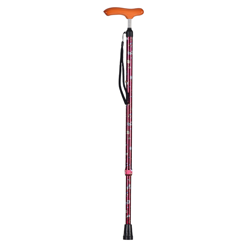 进口手杖伸缩拐杖日本轻便铝合金老人老年儿童防滑实木手柄拐棍