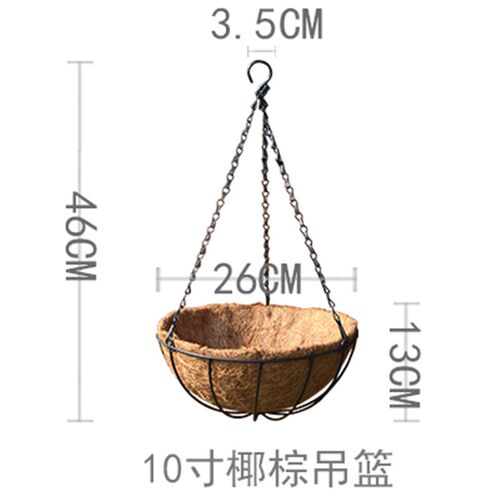 吊盆圆形吊篮挂盆挂钩垂吊花盆鲜花创意多肉吊兰铁艺吊蓝客厅桌面