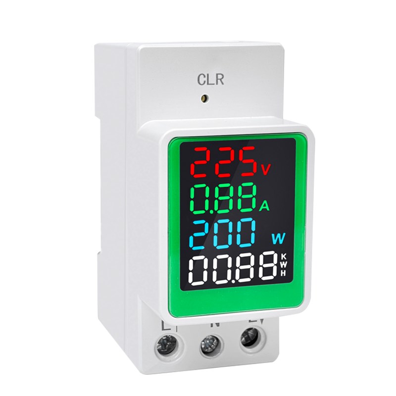 多功能导轨数显电表电压220V电流100A功率计电能表六显智能测试仪