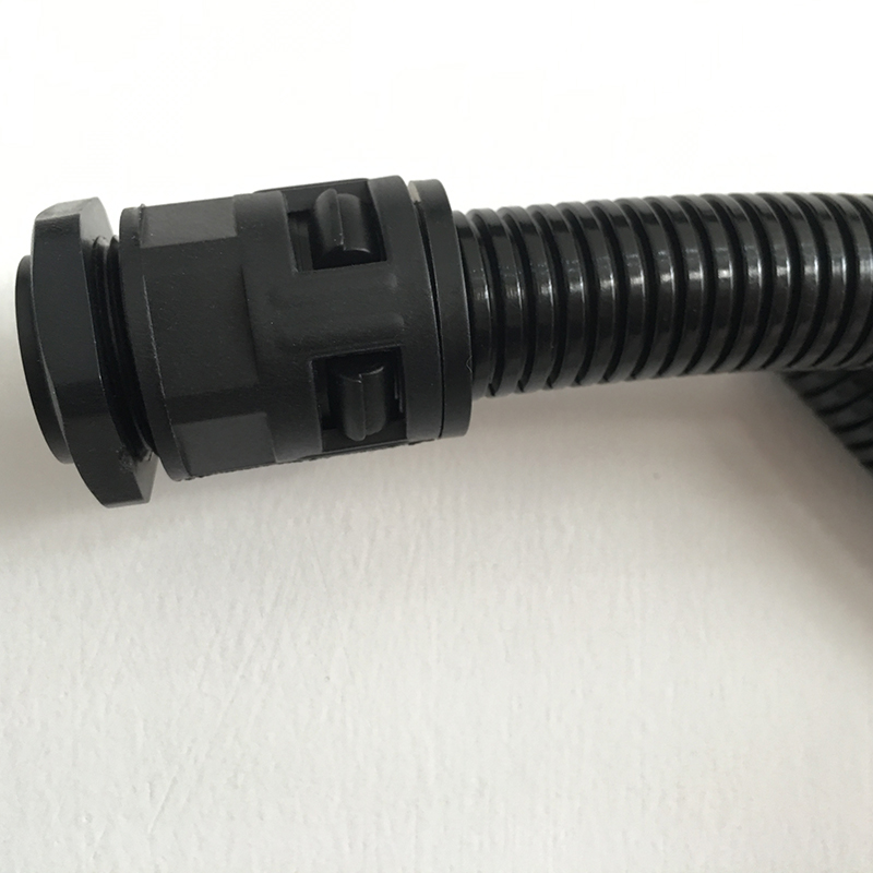 pe塑料波纹管快速接头 PA6阻燃尼龙波纹软管PP穿线管直插接头1315