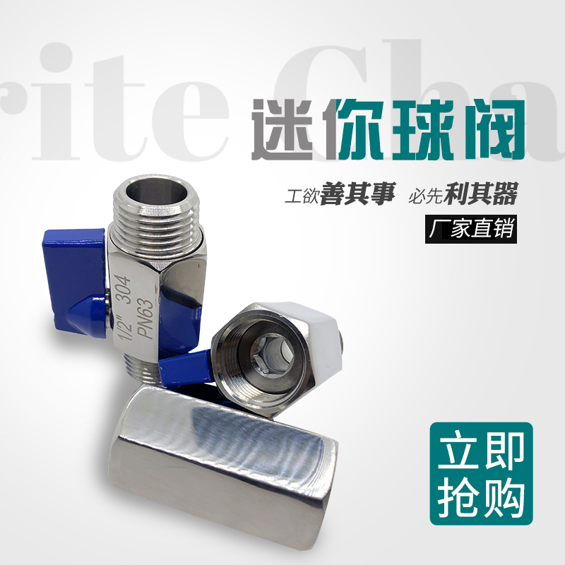 304不锈钢迷你球阀高压球阀 双内外丝迷你球阀微型球阀2346分DN15