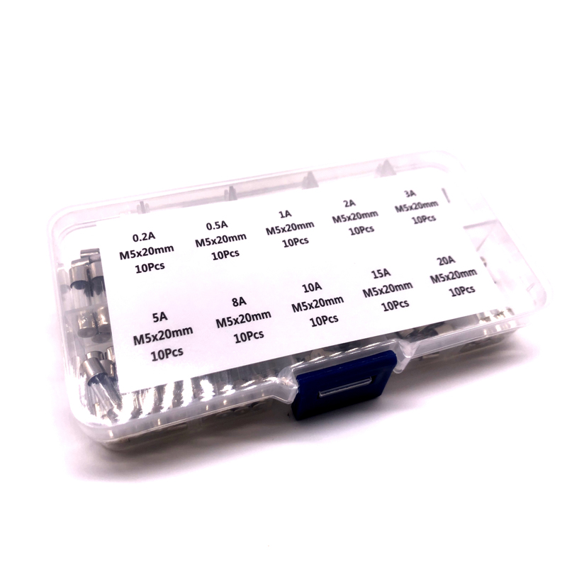 150PCS 玻璃保险管丝盒装5X20MM 0.1A-30A 15种规格各15种150个