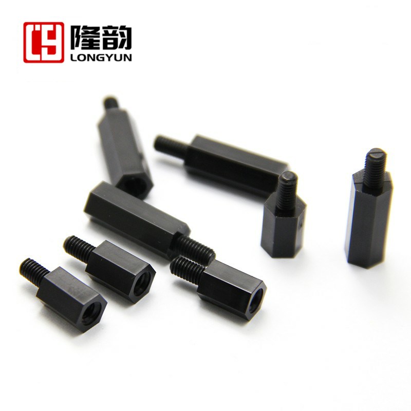 M2.5 M2单头六角隔离柱黑色塑料尼龙柱螺丝*x5x7x8x11x13x15x20mm