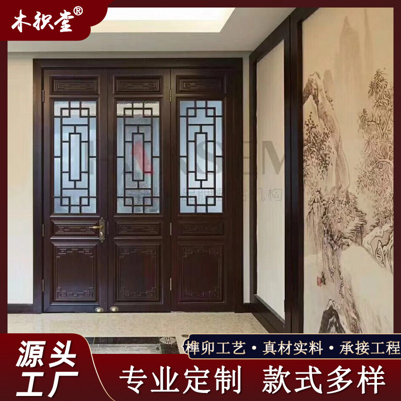 中式仿古国风玄关隔断木门