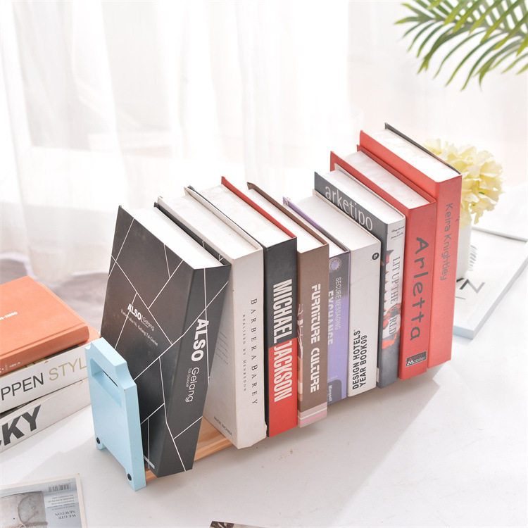 悬浮桌面书立架课桌收纳轻奢创意可堆叠书柜桌面置物收纳木质书架