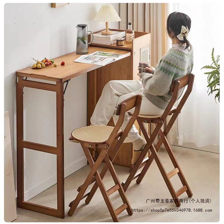 折叠竹高脚凳吧台两用