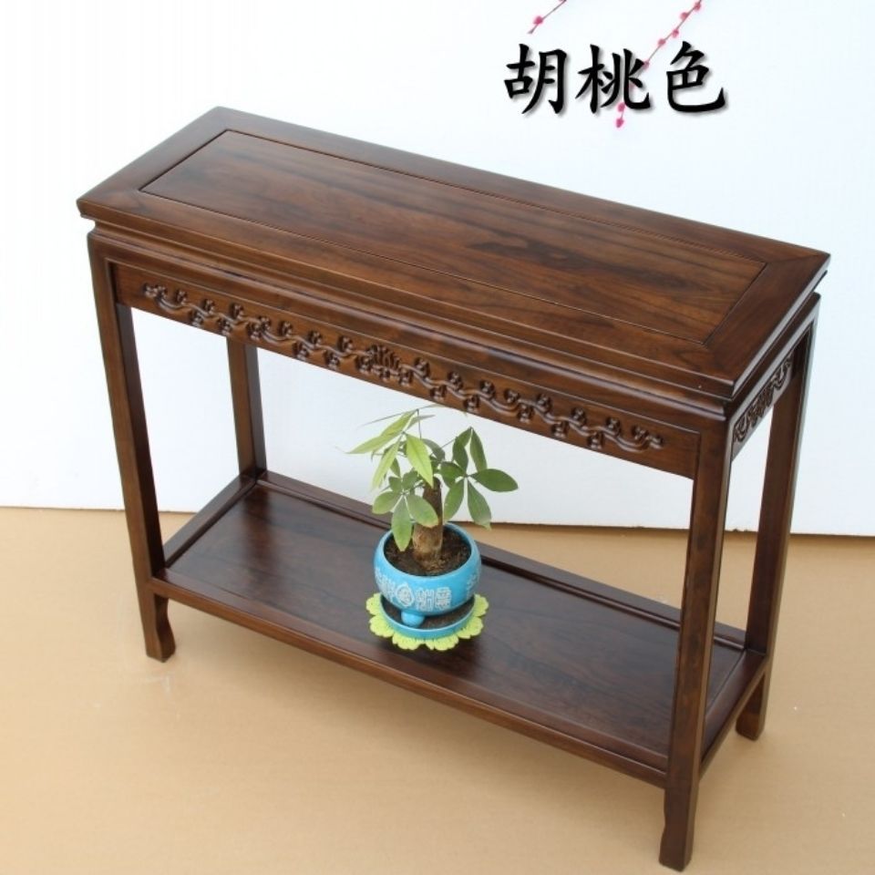 简约盆景架边角几鱼缸桌奇石桌客厅实木花几桌榆木花架吊兰置物架